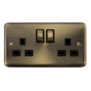 Click Scolmore - Click Deco Plus 13A Ingot 2 Gang Dp Switched Socket (DPAB536BK)