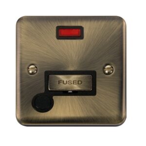 Click Scolmore - Click Deco Plus 13A Ingot Fused Connection Unit With Neon (DPAB553BK)