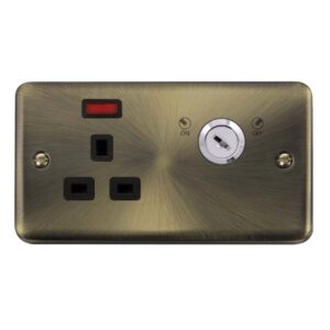 Click Scolmore - Click Deco Plus 13A 1G Dp Lockable Skt Neon Deco+ Ab Bk (DPAB655BK)