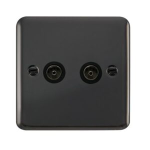 Click Scolmore - Click Deco Plus Twin Coaxial Outlet (DPBN066BK)
