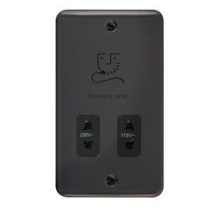 Click Scolmore - Click Deco Plus 115/230V Dual Voltage Shaver Socket (DPBN100BK)