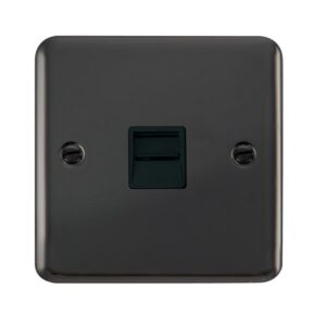 Click Scolmore - Click Deco Plus Single Telephone Outlet Secondary (DPBN125BK)