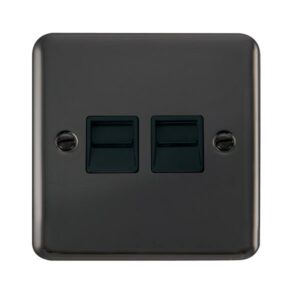 Click Scolmore - Click Deco Plus Twin Telephone Outlet Secondary (DPBN126BK)