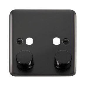 Click Scolmore - Click Deco Plus Dpbn 2 Gang Double Dimmer Plate & Knobs (DPBN152PL)