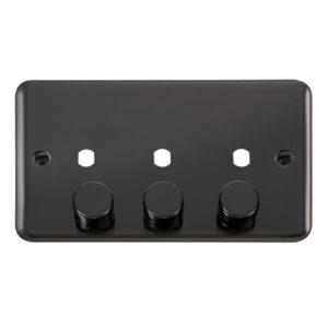 Click Scolmore - Click Deco Plus Dpbn 3 Gang Double Dimmer Plate & Knobs (DPBN153PL)
