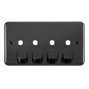 Click Scolmore - Click Deco Plus Dpbn 4 Gang Double Dimmer Plate & Knobs (DPBN154PL)