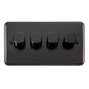 Click Scolmore - Click Deco Plus 4 Gang 2 Way 400Va Dimmer Switch (DPBN154)