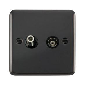 Click Scolmore - Click Deco Plus Isolated Satellite & Isolated Coaxial Outlet (DPBN157BK)