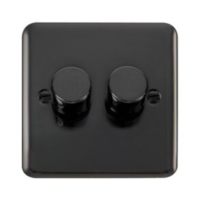 Click Scolmore - Click Deco Plus Dpbn 2Gang 2Way 100W Led Dimmer Switch (DPBN162)