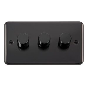 Click Scolmore - Click Deco Plus Dpbn 3Gang 2Way 100W Led Dimmer Switch (DPBN163)