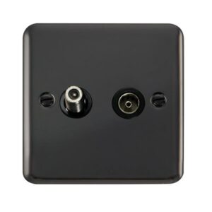 Click Scolmore - Click Deco Plus Non-Isolated Satellite & Non-Isolated Coaxial Outlet (DPBN170BK)