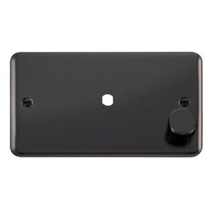 Click Scolmore - Click Deco Plus 2 Gang Dimmer Plate & Knob (630W Or 1000W) 1 Aperture (DPBN185)