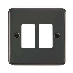 Click Scolmore - Click Deco Plus 2 Gang GridPro Frontplate Black Nickel (DPBN20402)