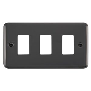 Click Scolmore - Click Deco Plus 3 Gang GridPro Frontplate Black Nickel (DPBN20403)