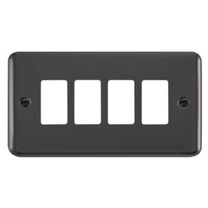 Click Scolmore - Click Deco Plus 4 Gang GridPro Frontplate Black Nickel (DPBN20404)