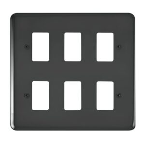 Click Scolmore - Click Deco Plus 6 Gang GridPro Frontplate Black Nickel (DPBN20506)