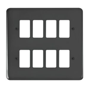 Click Scolmore - Click Deco Plus 8 Gang GridPro Frontplate Black Nickel (DPBN20508)