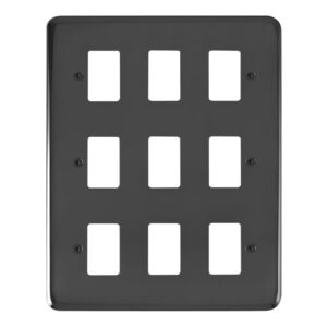 Click Scolmore - Click Deco Plus 9 Gang GridPro Frontplate Black Nickel (DPBN20509)