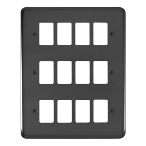 Click Scolmore - Click Deco Plus 12 Gang GridPro Frontplate Black Nickel (DPBN20512)