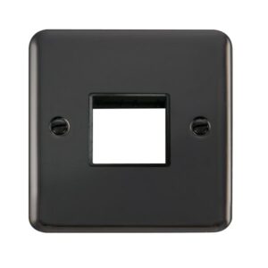 Click Scolmore - Click Deco Plus 1 Gang Minigrid Unfurnished Plate 2 Apertures (DPBN402BK)