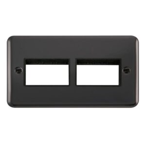Click Scolmore - Click Deco Plus 2 Gang Minigrid Unfurnished Plate 2 X 3 Apertures (DPBN406BK)