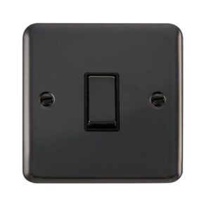 Click Scolmore - Click Deco Plus 10Ax Ingot 1 Gang 2 Way Plate Switch (DPBN411BK)