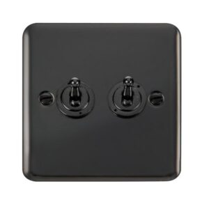 Click Scolmore - Click Deco Plus 10Ax 2 Gang 2 Way Toggle Switch (DPBN422)