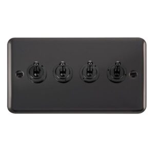 Click Scolmore - Click Deco Plus 10Ax 4 Gang 2 Way Toggle Switch (DPBN424)