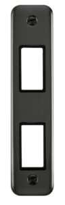 Click Scolmore - Click Deco Plus 2 Gang Minigrid Unfurnished Architrave Plate 2 Apertures (DPBN472BK)