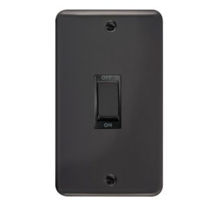 Click Scolmore - Click Deco Plus 45A Ingot 2 Gang Dp Switch (DPBN502BK)
