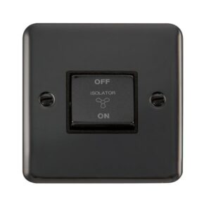 Click Scolmore - Click Deco Plus 10A Ingot 3 Pole Fan Isolation Plate Switch (DPBN520BK)
