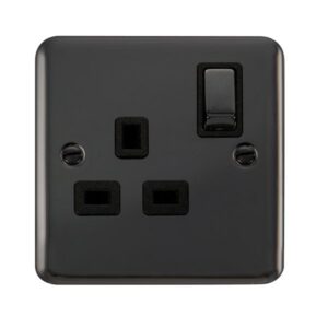 Click Scolmore - Click Deco Plus 13A Ingot 1 Gang Dp Switched Socket (DPBN535BK)