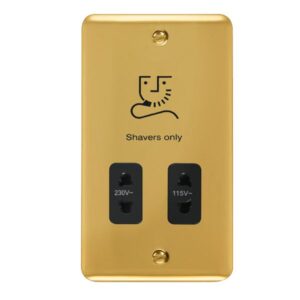 Click Scolmore - Click Deco Plus 115/230V Dual Voltage Shaver Socket (DPBR100BK)