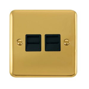 Click Scolmore - Click Deco Plus Twin Telephone Outlet Secondary (DPBR126BK)