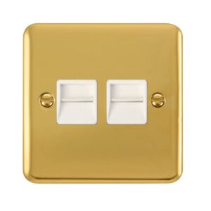 Click Scolmore - Click Deco Plus Twin Telephone Outlet Secondary (DPBR126WH)