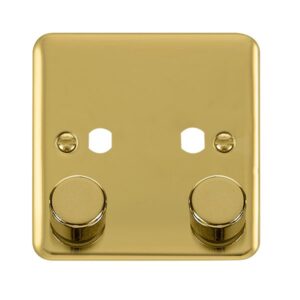Click Scolmore - Click Deco Plus Dpbr 2 Gang Double Dimmer Plate & Knobs (DPBR152PL)