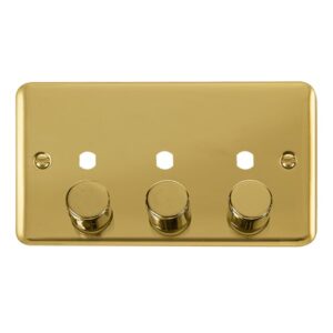 Click Scolmore - Click Deco Plus Dpbr 3 Gang Double Dimmer Plate & Knobs (DPBR153PL)