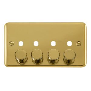 Click Scolmore - Click Deco Plus Dpbr 4 Gang Double Dimmer Plate & Knobs (DPBR154PL)