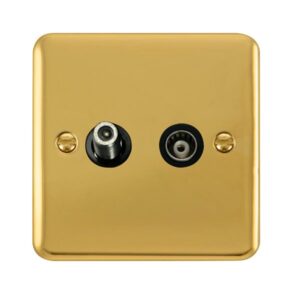 Click Scolmore - Click Deco Plus Isolated Satellite & Isolated Coaxial Outlet (DPBR157BK)