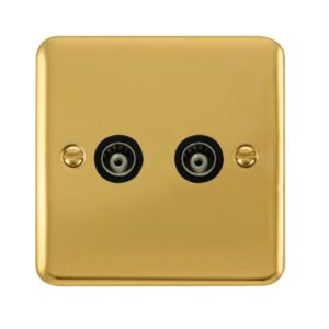 Click Scolmore - Click Deco Plus Twin Isolated Coaxial Outlet (DPBR159BK)