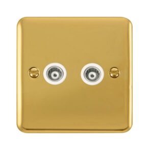 Click Scolmore - Click Deco Plus Twin Isolated Coaxial Outlet (DPBR159WH)