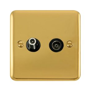 Click Scolmore - Click Deco Plus Non-Isolated Satellite & Non-Isolated Coaxial Outlet (DPBR170BK)