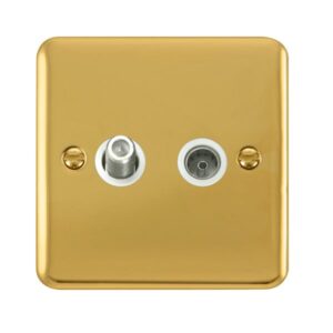 Click Scolmore - Click Deco Plus Non-Isolated Satellite & Non-Isolated Coaxial Outlet (DPBR170WH)