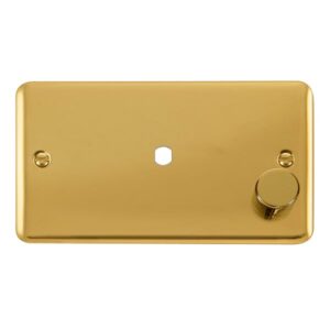 Click Scolmore - Click Deco Plus 2 Gang Dimmer Plate & Knob (630W Or 1000W) 1 Aperture (DPBR185)