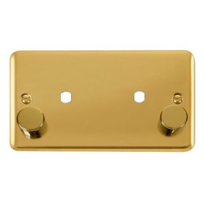 Click Scolmore - Click Deco Plus 2 Gang Dimmer Plate & Knobs (1630W Max) 2 Apertures (DPBR186)