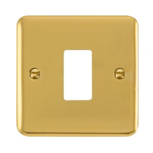 Click Scolmore - Click Deco Plus 1 Gang GridPro Frontplate Polished Brass (DPBR20401)