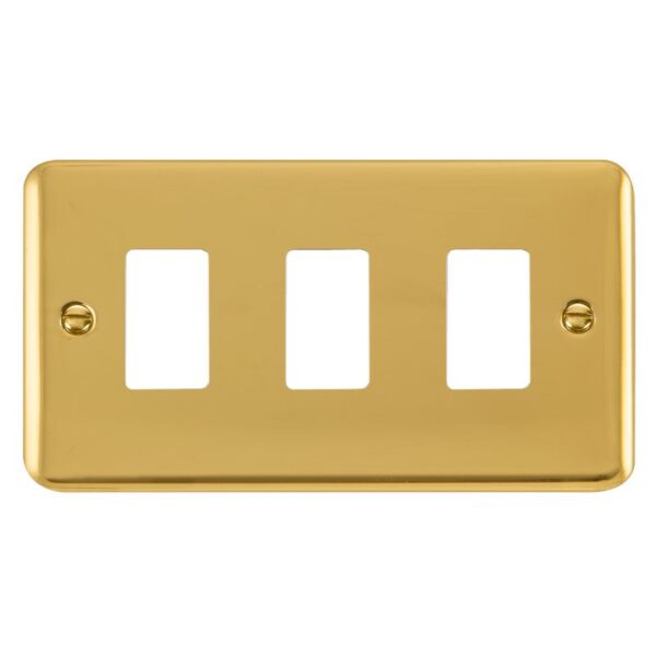 Click Deco Plus 3 Gang GridPro Frontplate Polished Brass - Direct Trade ...