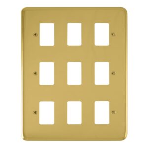 Click Scolmore - Click Deco Plus 9 Gang GridPro Frontplate Polished Brass (DPBR20509)