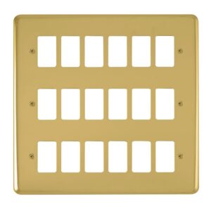Click Scolmore - Click Deco Plus 18 Gang GridPro Frontplate Polished Brass (DPBR20518)