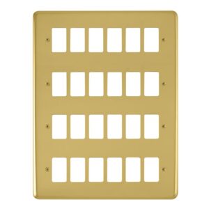 Click Scolmore - Click Deco Plus 24 Gang GridPro Frontplate Polished Brass (DPBR20524)
